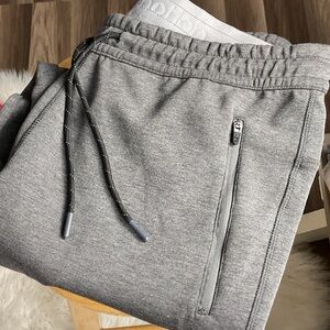 Gray Jogger Pants with Zipper Pocket
